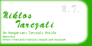 miklos tarczali business card